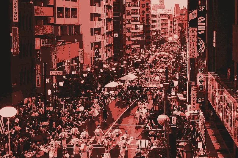 Koenji Awa Odori, printed in two inks
