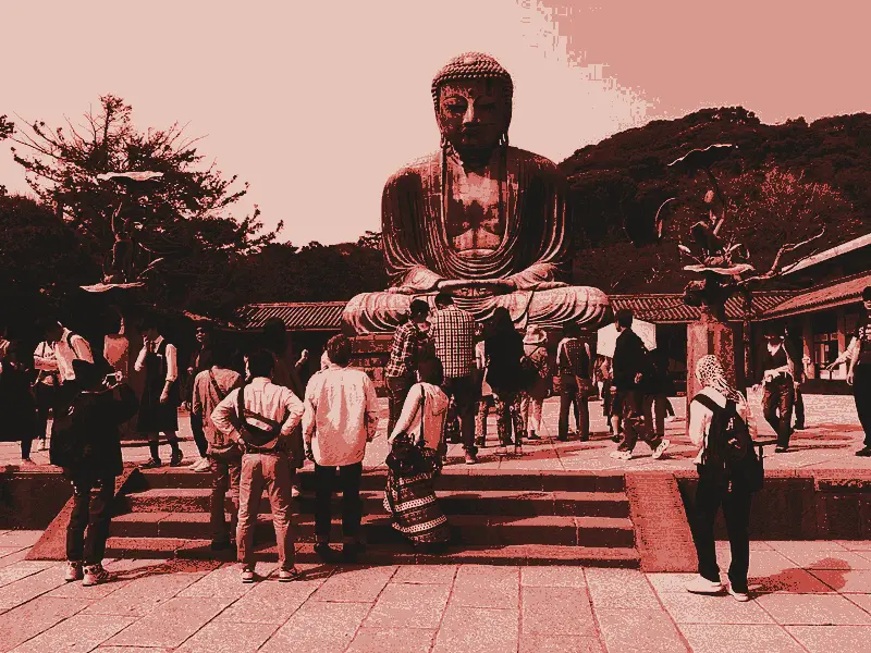 Kotoku-in, the Great Buddha, printed in two inks