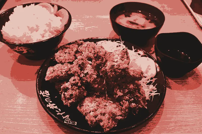 Nakatsu Karaage Moriyama, printed in two inks