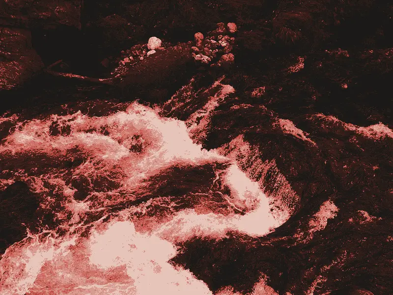 The Tama river gorge, printed in two inks