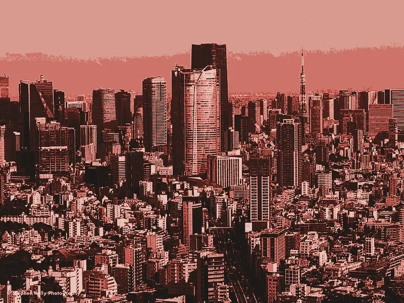 Shibuya Sky, printed in two inks