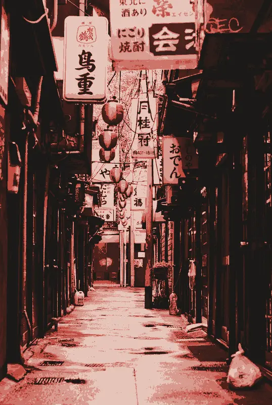 Back streets north of the station, printed in two inks